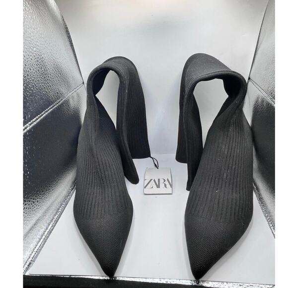 NWT- Zara ribbed fabric heeled boots- S - Picture 3 of 5